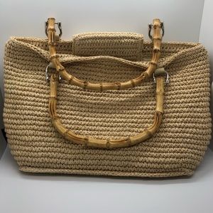 Talbots woven rattan purse